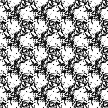 Vector Brush Seamless Pattern Grange Minimalist Geometric Design in Black Color Stock Illustration