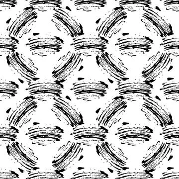 Vector Brush Seamless Pattern Grange Minimalist Geometric Design in Black Color Stockillustratie