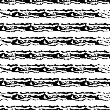 Vector Brush Seamless Pattern Grange Minimalist Geometric Design in Black Color Illustrazione stock
