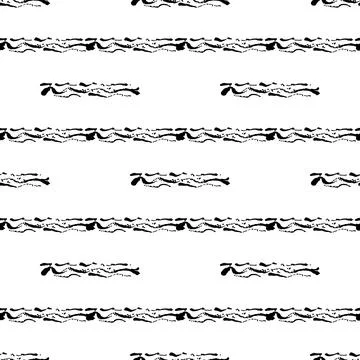 Vector Brush Seamless Pattern Grange Minimalist Geometric Design in Black Color 스톡 일러스트