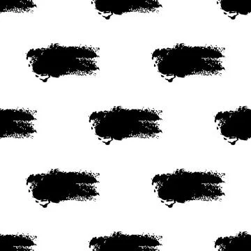 Vector Brush Seamless Pattern Grange Minimalist Geometric Design in Black Color Illustrazione stock