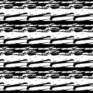 Vector Brush Seamless Pattern Grange Minimalist Geometric Design in Black Color Stock Illustration