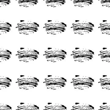 Vector Brush Seamless Pattern Grange Minimalist Geometric Design in Black Color Stock Illustration