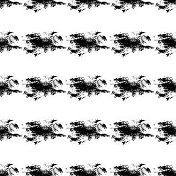Vector Brush Seamless Pattern Grange Minimalist Geometric Design in Black Color Illustrazione stock