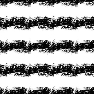 Vector Brush Seamless Pattern Grange Minimalist Geometric Design in Black Color Stock Illustration