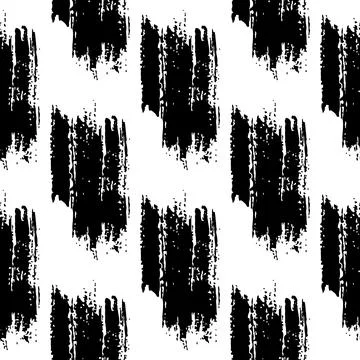 Vector Brush Seamless Pattern Grange Minimalist Geometric Design in Black Color Stock Illustration