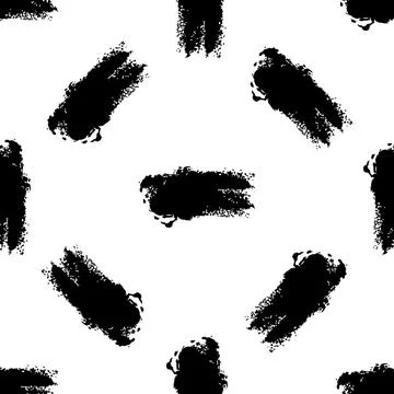 Vector Brush Seamless Pattern Grange Minimalist Geometric Design in Black Color Stock Illustration