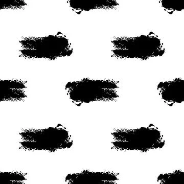 Vector Brush Seamless Pattern Grange Minimalist Geometric Design in Black Color Illustrazione stock