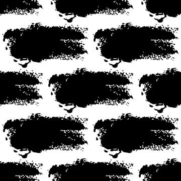 Vector Brush Seamless Pattern Grange Minimalist Geometric Design in Black Color Stock Illustration