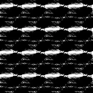 Vector Brush Seamless Pattern Grange Minimalist Geometric Design in Black Color Illustrazione stock