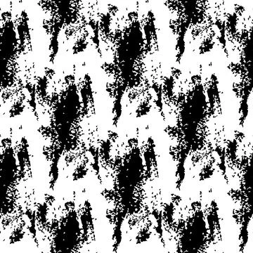 Vector Brush Seamless Pattern Grange Minimalist Geometric Design in Black Color Illustrazione stock