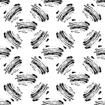 Vector Brush Seamless Pattern Grange Minimalist Geometric Design in Black Color Illustrazione stock