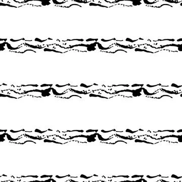 Vector Brush Seamless Pattern Grange Minimalist Geometric Design in Black Color Stock Illustration