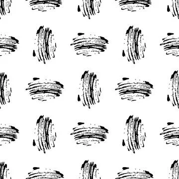 Vector Brush Seamless Pattern Grange Minimalist Geometric Design in Black Color Stock-Illustration
