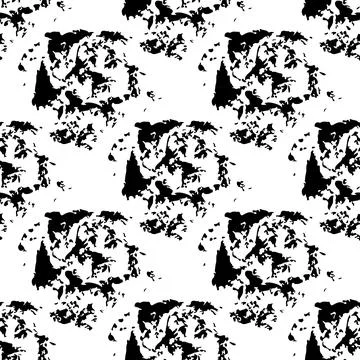 Vector Brush Seamless Pattern Grange Minimalist Geometric Design in Black Color Stock Illustration
