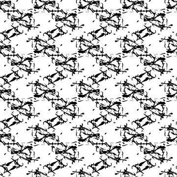 Vector Brush Seamless Pattern Grange Minimalist Geometric Design in Black Color イラスト素材