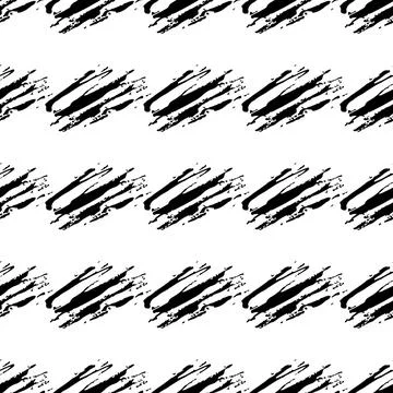 Vector Brush Seamless Pattern Grange Minimalist Geometric Design in Black Color Stock Illustration