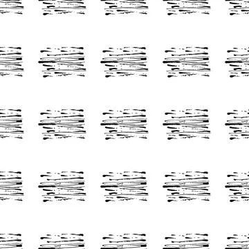 Vector Brush Seamless Pattern Grange Minimalist Geometric Design in Black Color Stock Illustration