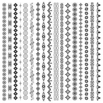 Vector brush set with modern and classic patterns, floral motifs to create bo Stock Illustration
