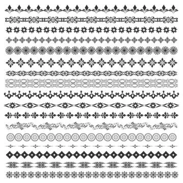 Vector brush set with modern and classic patterns, floral motifs to create bo Stock Illustration