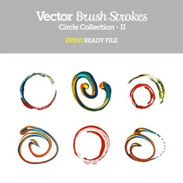 Vector brush strokes circle collection eps10 ready file Illustrazione stock