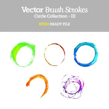 Vector brush strokes circle collection eps10 ready file Stock Illustration