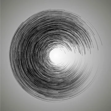 Vector. Brush strokes in a circle. Hand drawn. Stain, blot. Circumference. Fo Stock Illustration