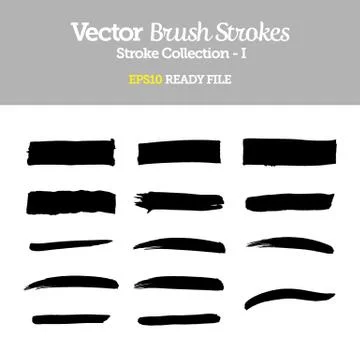 Vector brush strokes collection eps10 ready file Illustrazione stock