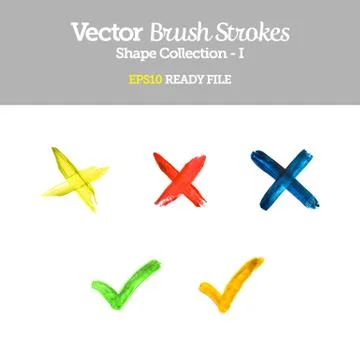 Vector brush strokes collection eps10 ready file Stock Illustration