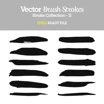 Vector brush strokes collection eps10 ready file Stock Illustration