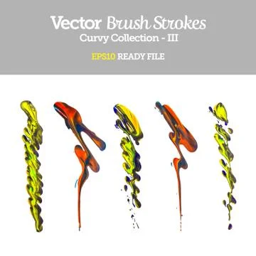 Vector brush strokes collection eps10 ready file Stock Illustration