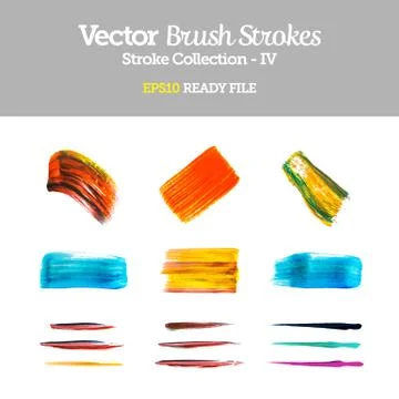 Vector brush strokes collection eps10 ready file Stock Illustration