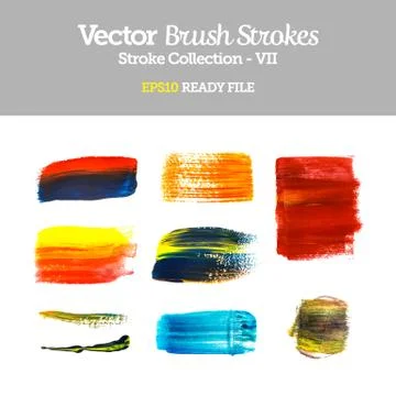 Vector brush strokes collection eps10 ready file Stock Illustration