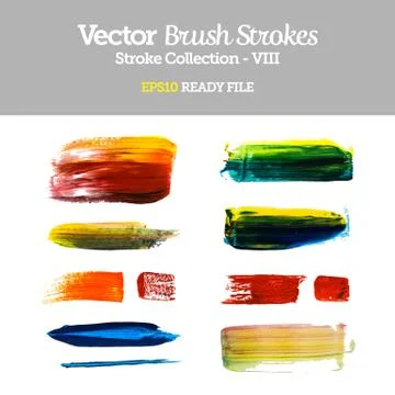 Vector brush strokes collection eps10 ready file Stock Illustration