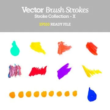 Vector brush strokes collection eps10 ready file Stock Illustration