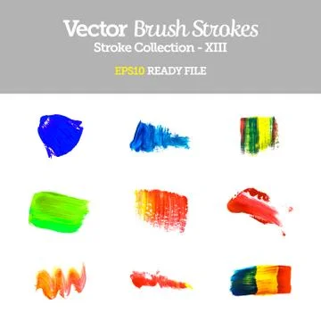 Vector brush strokes collection eps10 ready file Illustrazione stock