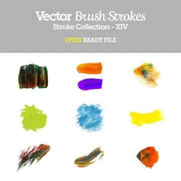 Vector brush strokes collection eps10 ready file Stock Illustration