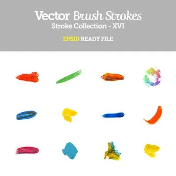 Vector brush strokes collection eps10 ready file Stock Illustration