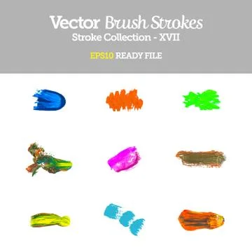 Vector brush strokes collection eps10 ready file Illustrazione stock