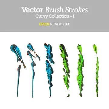 Vector brush strokes collection eps10 ready file Illustrazione stock