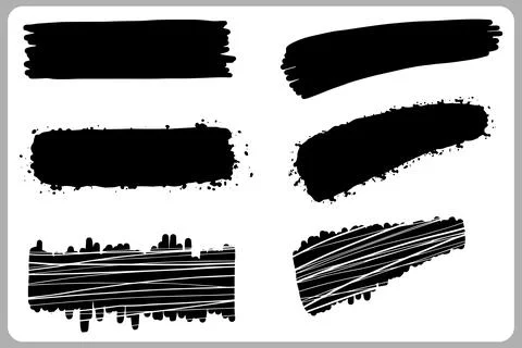 Vector Brush strokes. Grunge design elements. Paintbrush set 스톡 일러스트
