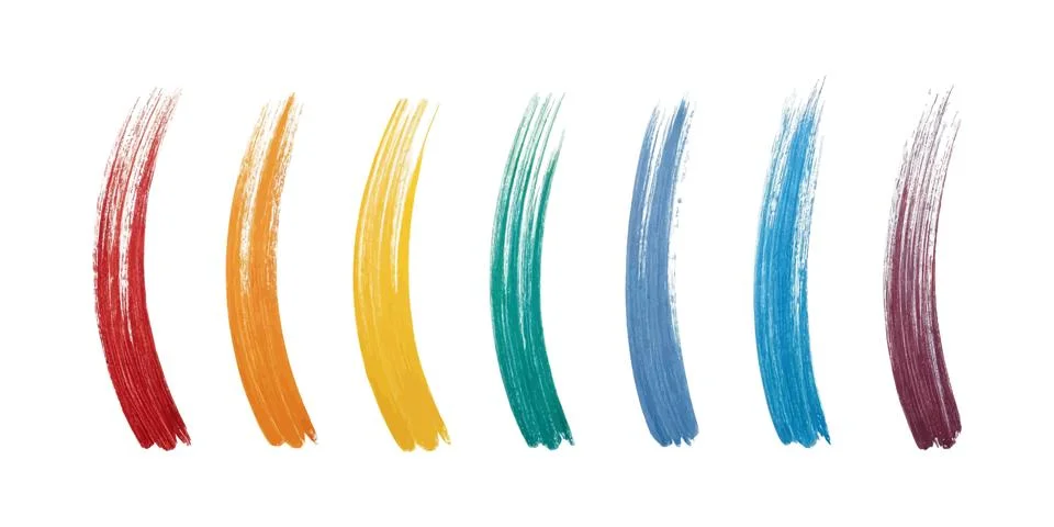 Vector brush strokes set including thick paint lines, ink brushes, grunge ele Illustrazione stock