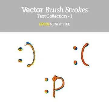 Vector brush strokes smiley collection eps10 ready file Stock Illustration