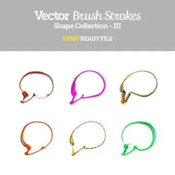 Vector brush strokes speech bubble collection eps10 ready file Stock Illustration