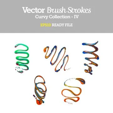 Vector brush strokes wavy collection eps10 ready file Stock Illustration