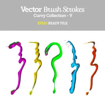 Vector brush strokes wavy collection eps10 ready file Stock Illustration
