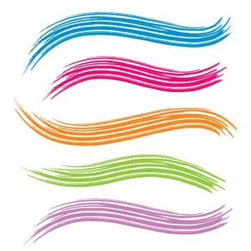 Vector brush strokes wavy lines Illustration