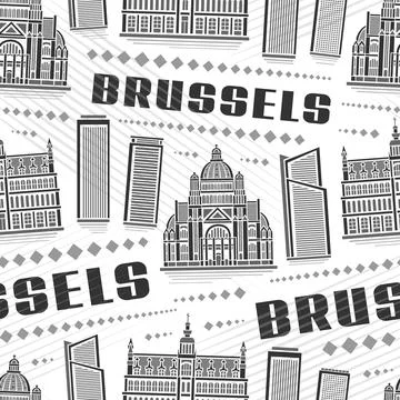 Vector Brussels Seamless Pattern Stock Illustration