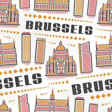 Vector Brussels Seamless Pattern Stock Illustration
