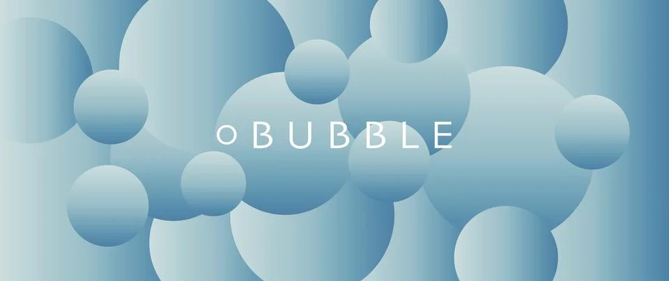 Vector bubble background. Blue gradient. 3D illustration. Abstract 3d backg.. Stock Illustration